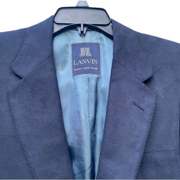 Vintage LANVIN Paris New York Men’s Blue Suede Vintage Sports Jacket Size Medium - Picture 4 of 13
